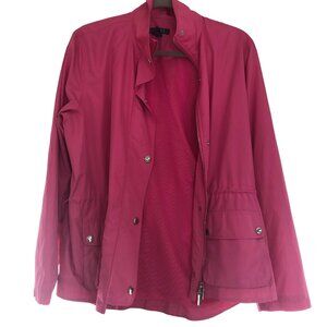 Lauren Ralph Lauren Womens Pink Lightweight Jacket Sz Large Drawstring Zip Fall